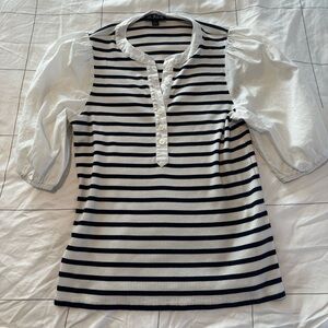 J. Crew Nautical mixed Media Top